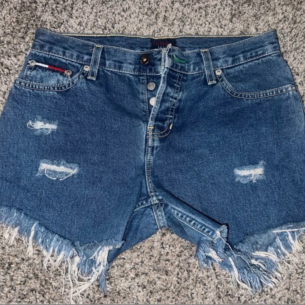 Tommy Hilfiger Blue Distressed Jean Shorts